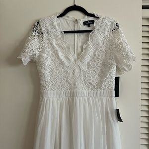 Lulu’s Mini Bridal Cocktail Dress - Large, Brand New w/ Tags